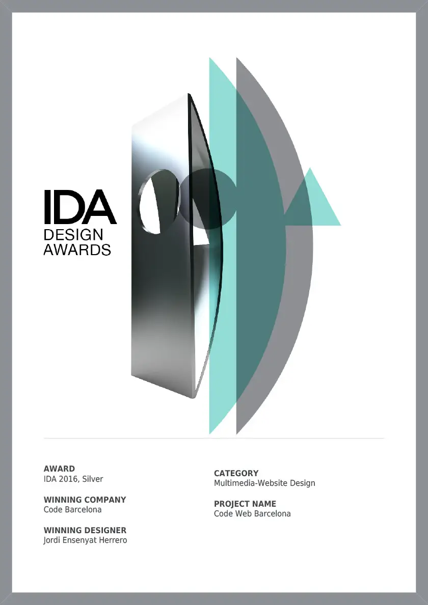 Portada de premio o mención de Jordi Ensenyat Disseny