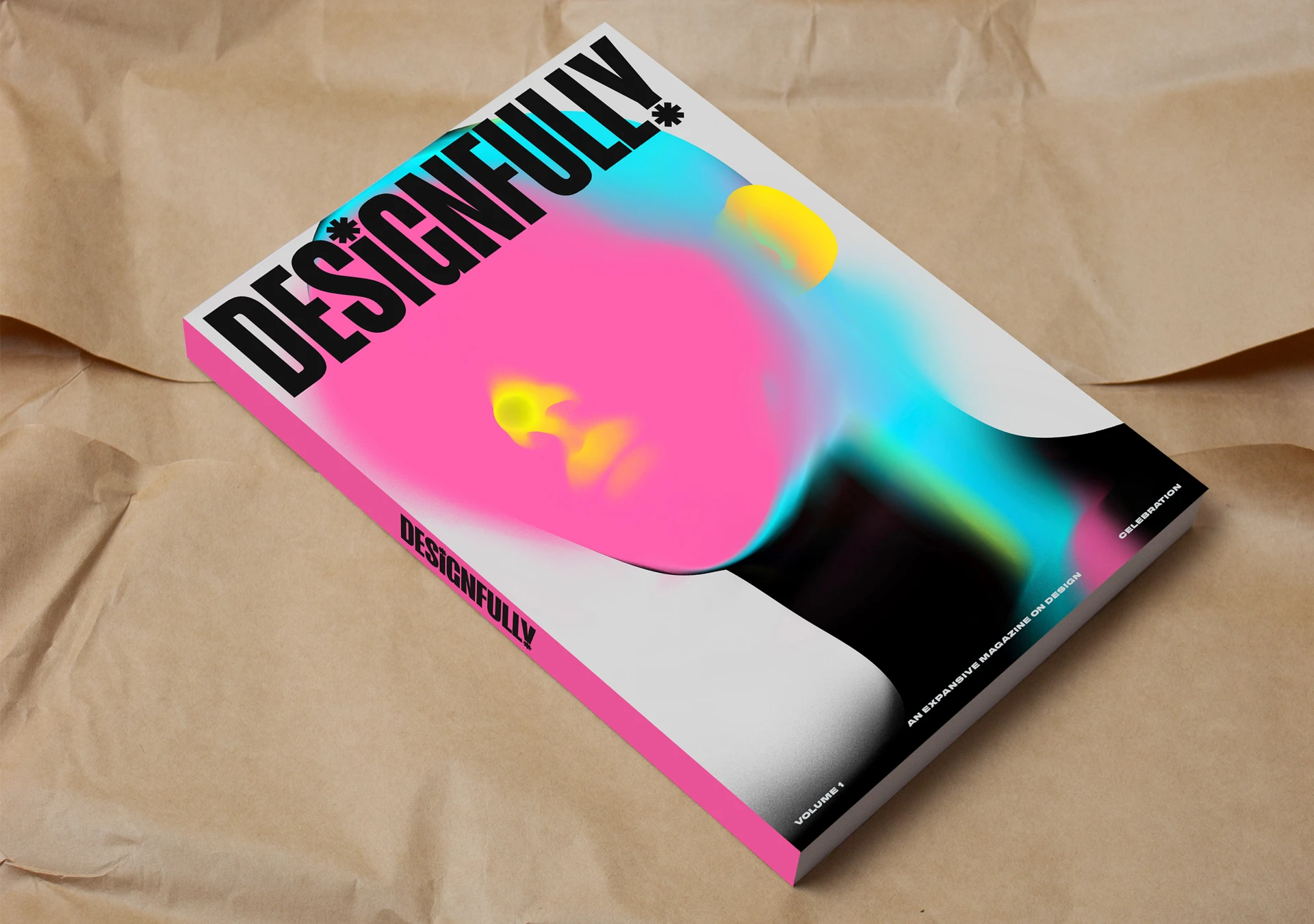 Primer número de Designfully con portada de Marta Cerdà y retrato de colores intensos