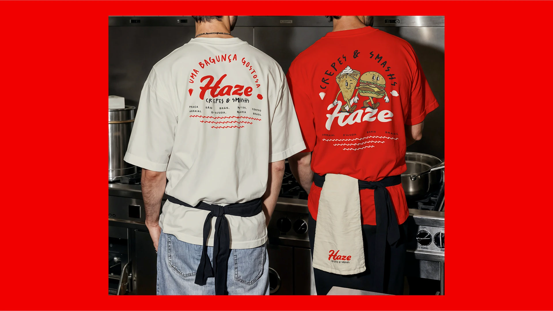Prendas de trabajo Haze con ilustraciones lettering y color