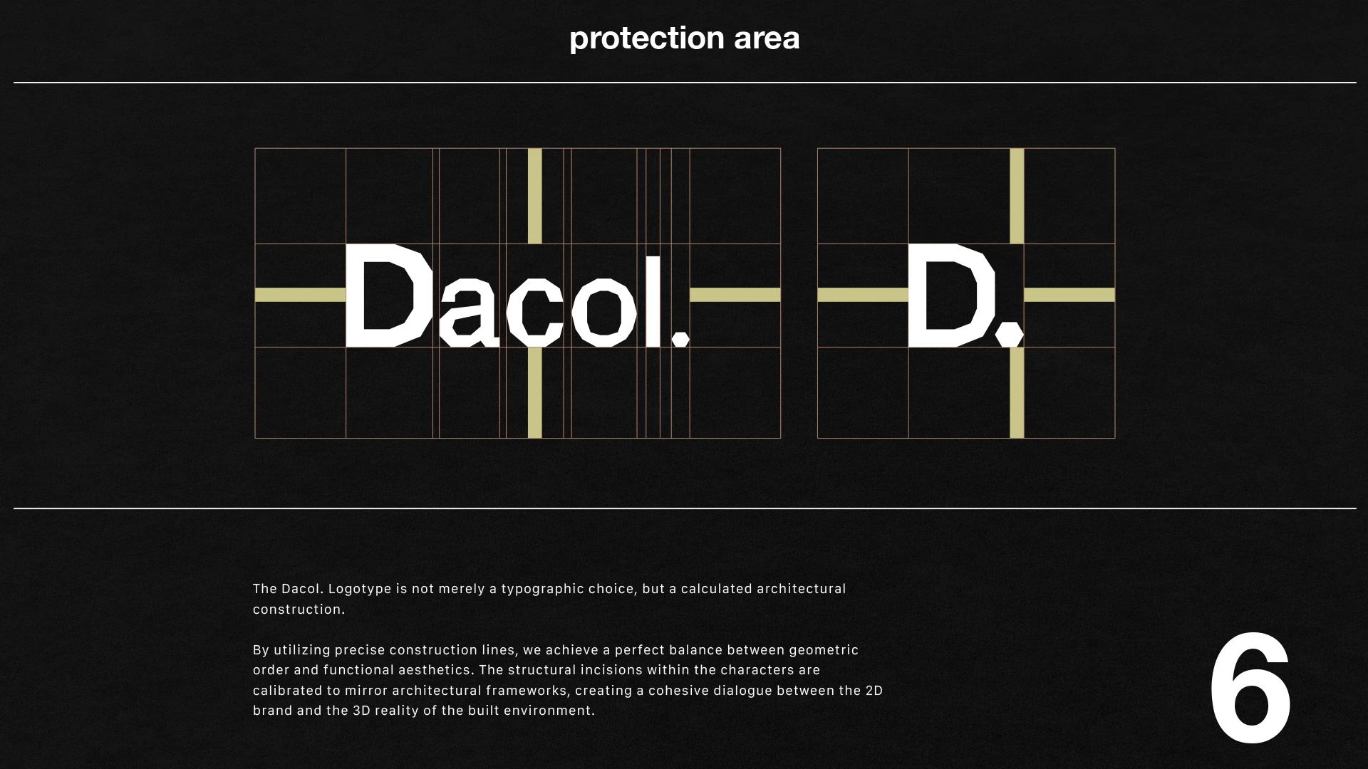 Firma Dacol e inicial D con sus áreas de protección
