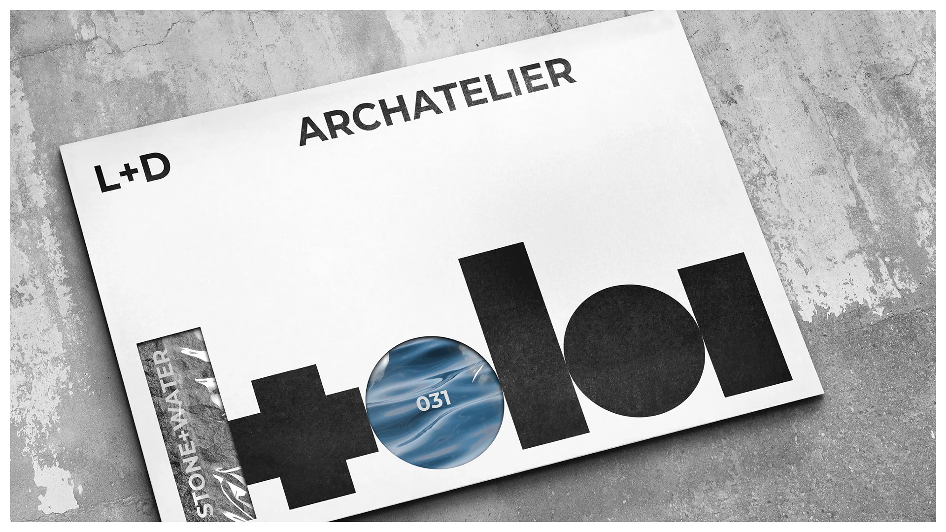 Propuesta de dossier L+D Archatelier con una imagen integrada en la firma