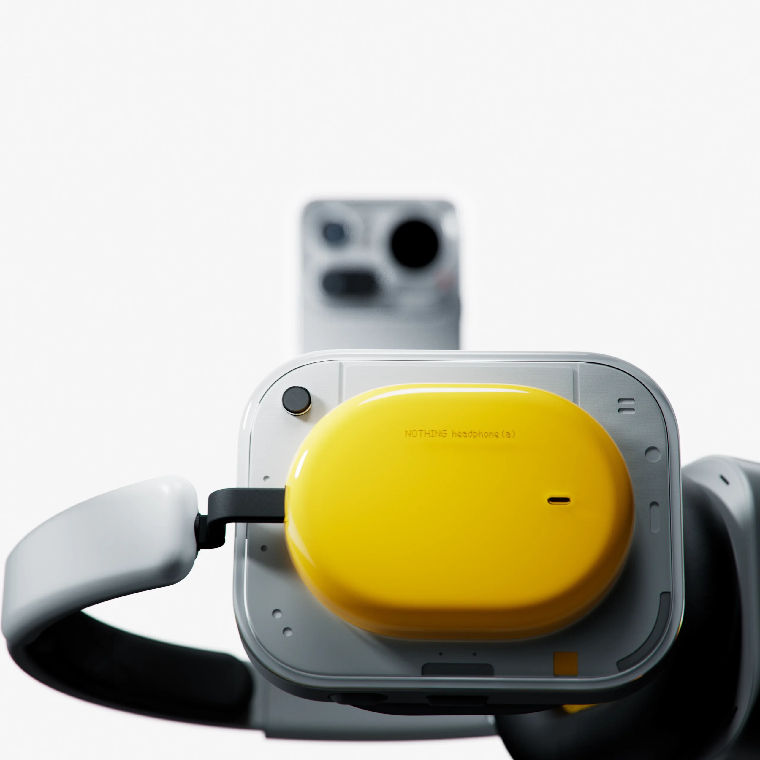 Composición CGI de teléfono y auriculares Nothing por FutureDeluxe